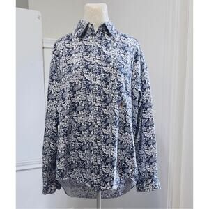 Tommy Hilfiger long sleeve‎ button-up shirt sz L Y2K preppy coastal beachcore